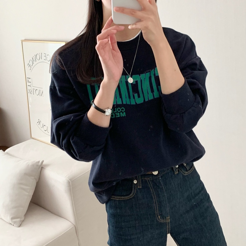HELLO JINI韓國代購女士新款時尚真品人氣休閑25春夏職業衛衣HELLO JINI衛衣