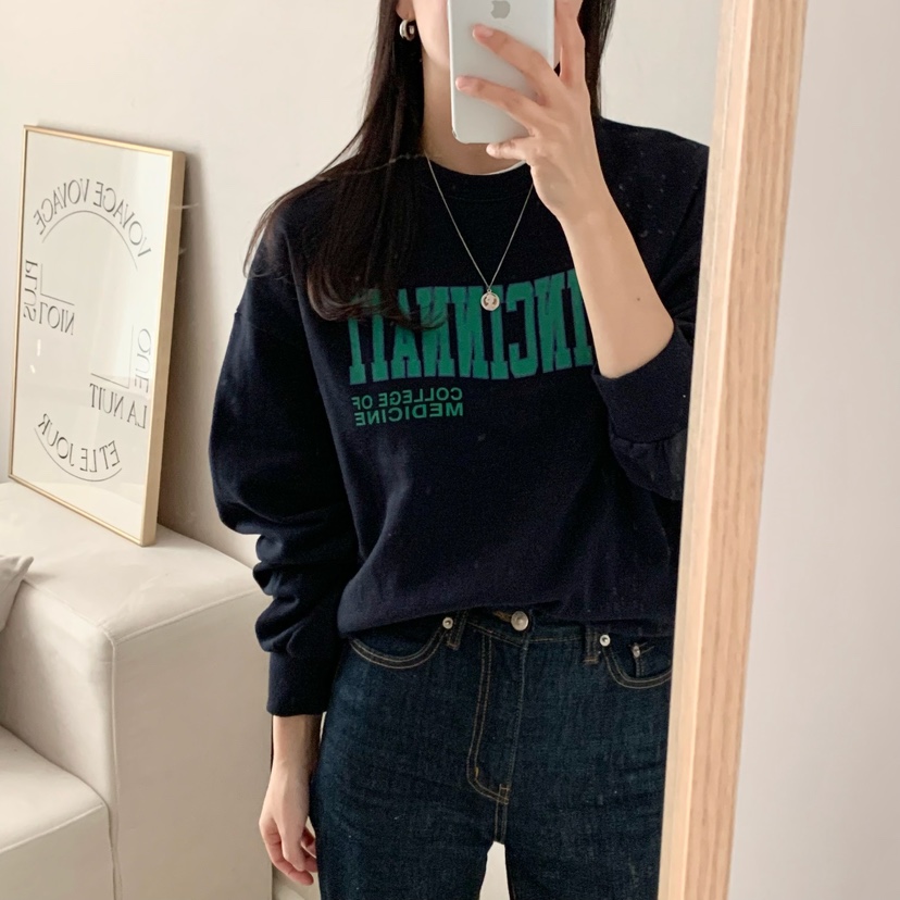 HELLO JINI韓國代購女士新款時尚真品人氣休閑25春夏職業衛衣HELLO JINI衛衣