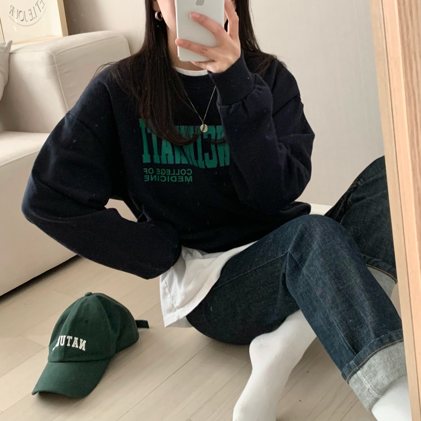 HELLO JINI韓國代購女士新款時尚真品人氣休閑25春夏職業衛衣HELLO JINI衛衣
