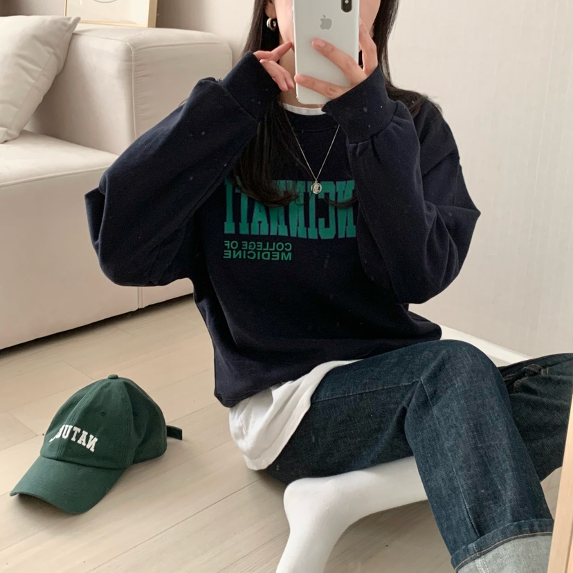 HELLO JINI韓國代購女士新款時尚真品人氣休閑25春夏職業衛衣HELLO JINI衛衣