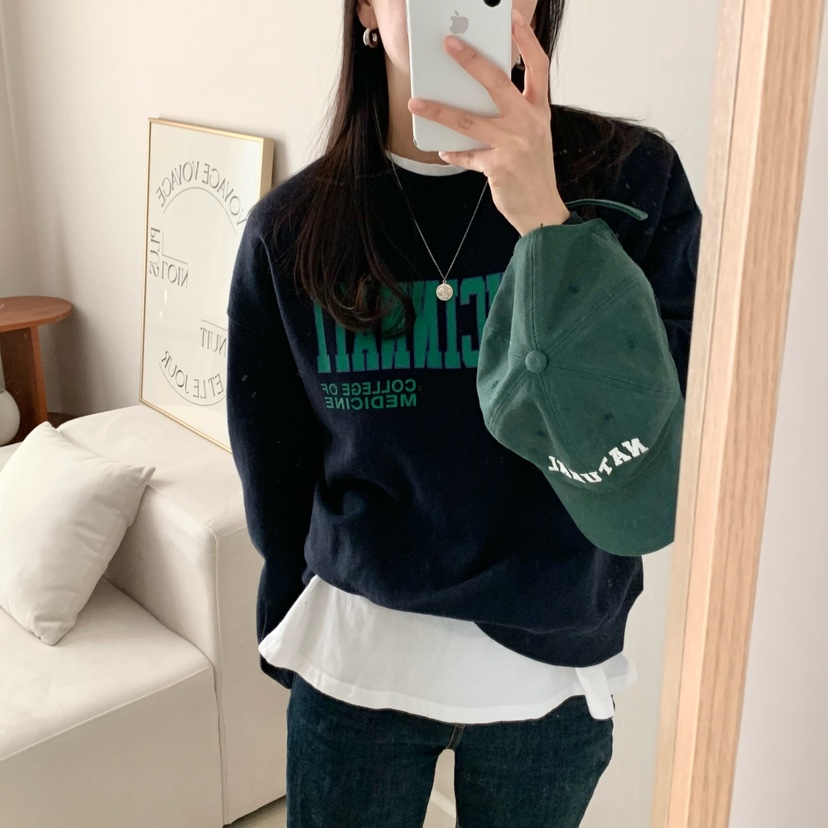 HELLO JINI韓國代購女士新款時尚真品人氣休閑25春夏職業衛衣HELLO JINI衛衣圖色2