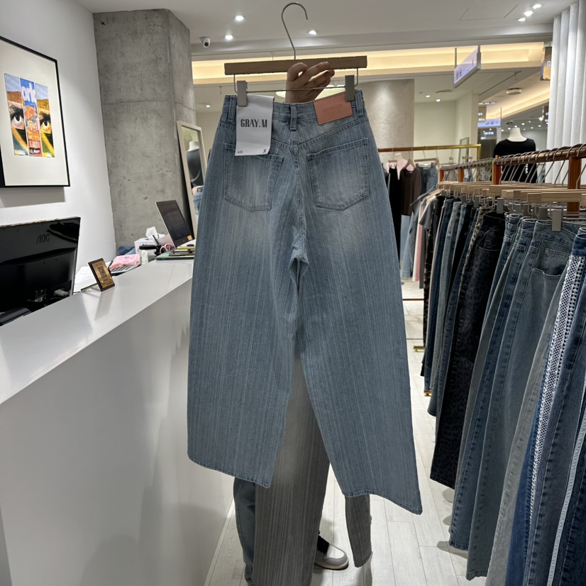 GRAYMELLOW直郵韓國代購女裝新款25春夏真品職業熱賣牛仔褲GRAYMELLOW牛仔褲