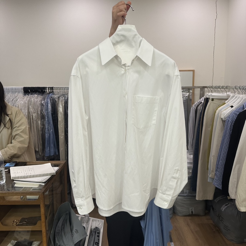 AGO直郵韓國代購女裝新款休閑25春夏人氣推薦襯衫蕾絲衫褶皺AGO襯衫/蕾絲衫圖色2