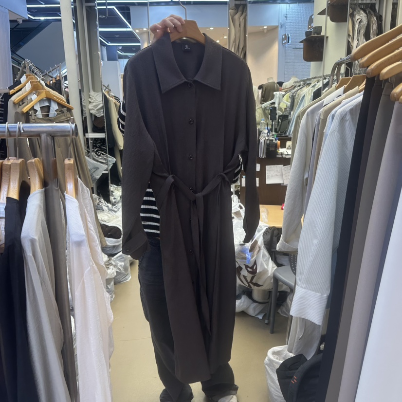 SANS直郵韓國代購女裝新品熱賣推薦人氣職業長款風衣含腰帶SANS長款風衣圖色3