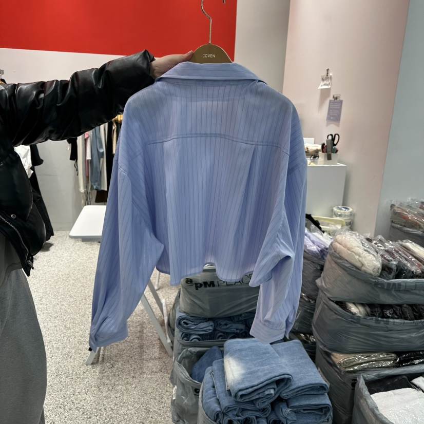 ATPZ韓國直郵女裝新品25春夏熱賣人氣襯衫蕾絲衫假兩件短款ATTENTION PLEAES襯衫/蕾絲衫