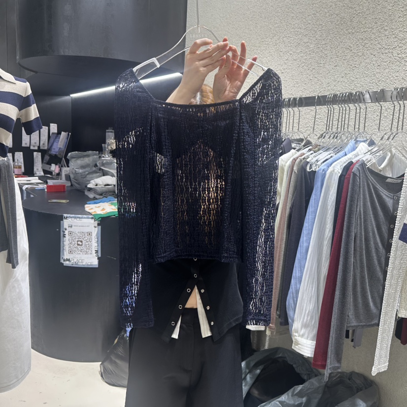LESSEN韓國直郵女裝新款職業人氣真品時尚推薦25春夏襯衫蕾絲衫LESSEN襯衫/蕾絲衫