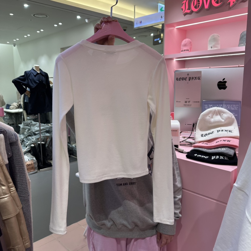 LOVE PINK韓國直郵女裝新品熱賣真品人氣職業推薦25春夏長袖T恤LOVE PINK長袖T恤
