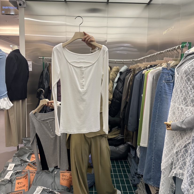BABYTOUCH直郵韓國代購女裝新品休閑職業熱賣真品人氣長袖T恤BABYTOUCH長袖T恤圖色2
