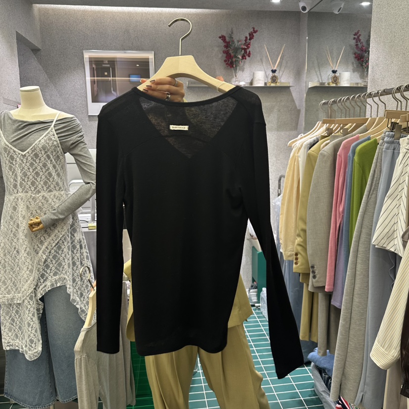BABYTOUCH韓國直郵女裝新品推薦人氣25春夏真品長袖T恤開襟衫BABYTOUCH長袖T恤