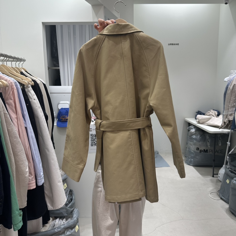 URBANE-P韓國直郵東大門實拍女裝新款熱賣25春夏長款風衣含腰帶URBANE-P長款風衣