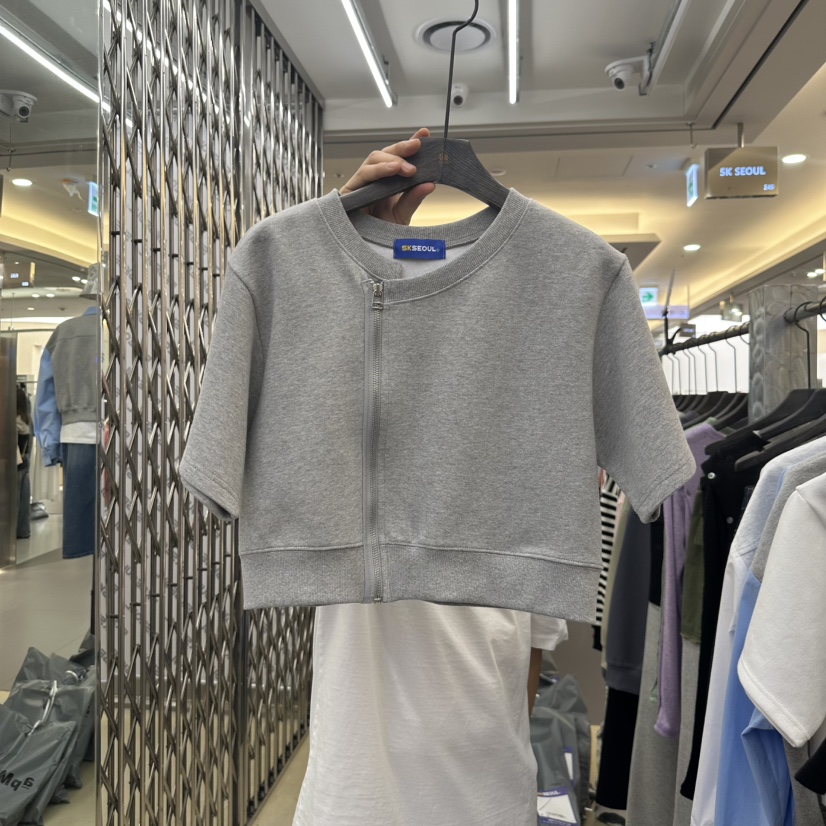 5K直郵韓國代購女裝新品真品熱賣職業時尚25春夏人氣T恤拉鏈5KT恤圖色2