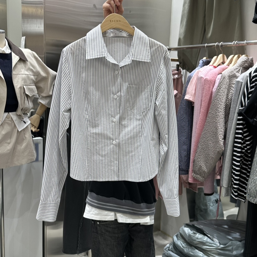 BEENS直郵韓國代購女裝新款真品人氣時尚推薦熱賣襯衫蕾絲衫BEENS襯衫/蕾絲衫圖色2