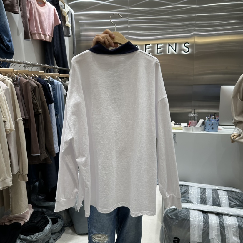 BEENS直郵韓國代購女裝新款休閑推薦職業時尚真品人氣長袖T恤BEENS長袖T恤