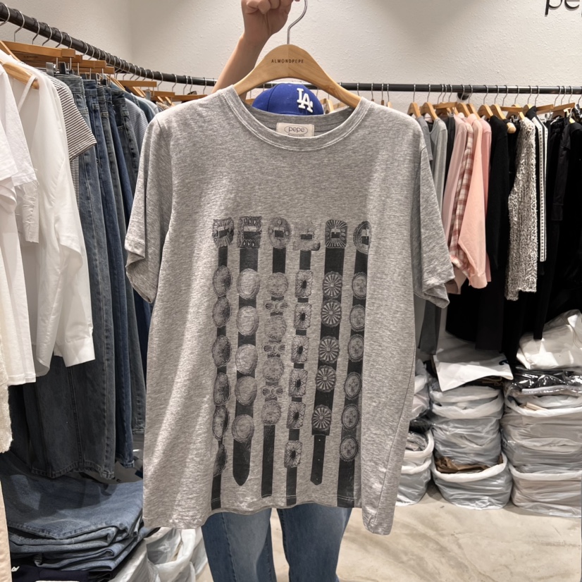 ALMOND PEPE直郵韓國代購女裝新品休閑推薦人氣職業25春夏T恤ALMOND PEPET恤