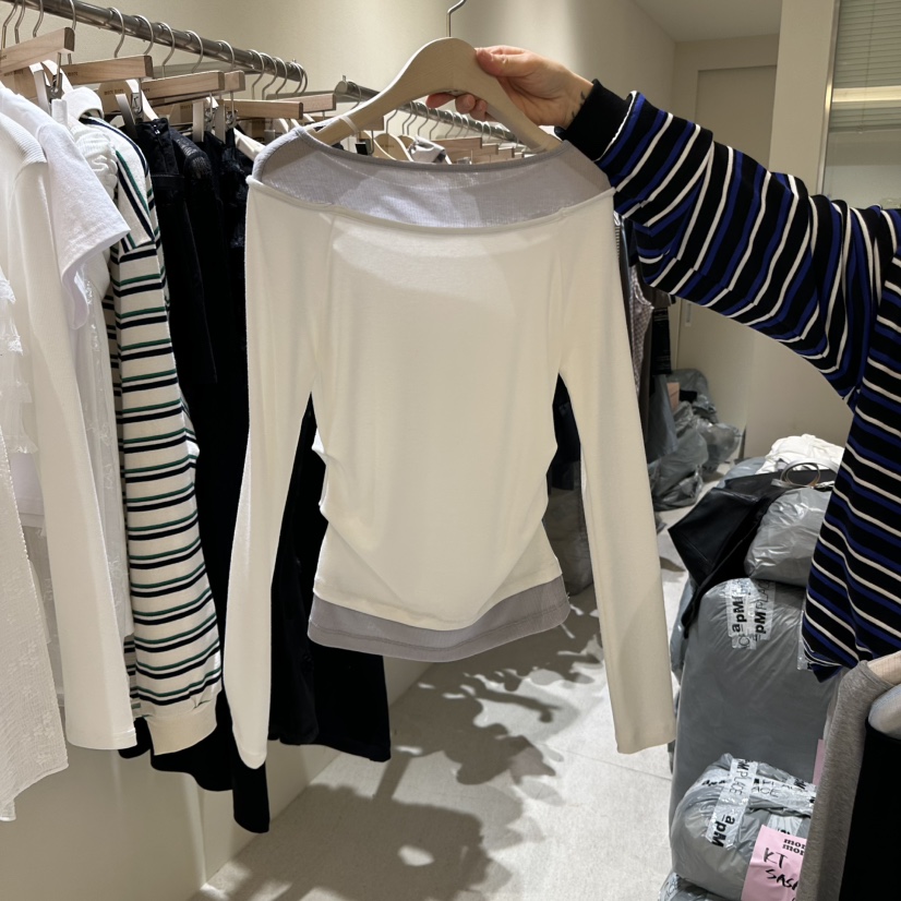 MOREMORE韓國㊣直郵東大門代購女裝新品25春夏時尚職業長袖T恤more more長袖T恤