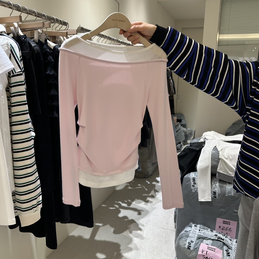MOREMORE韓國㊣直郵東大門代購女裝新品25春夏時尚職業長袖T恤more more長袖T恤圖色2