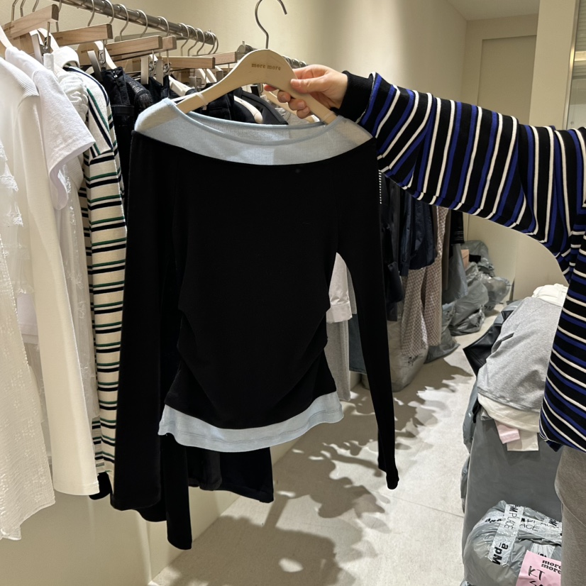MOREMORE韓國㊣直郵東大門代購女裝新品25春夏時尚職業長袖T恤more more長袖T恤圖色4