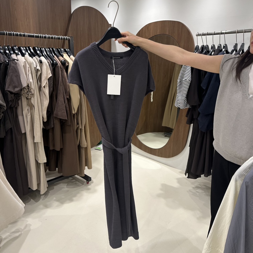 ANDYOUEDITION直郵韓國代購㊣女裝新品休閑時尚連衣裙含腰帶ANDYOUEDITION連衣裙圖色3