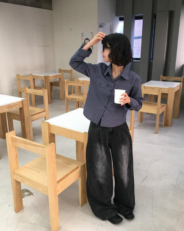 EOMPIT韓國㊣直郵東大門代購女裝新款人氣職業休閑襯衫蕾絲衫EOMPIT襯衫/蕾絲衫