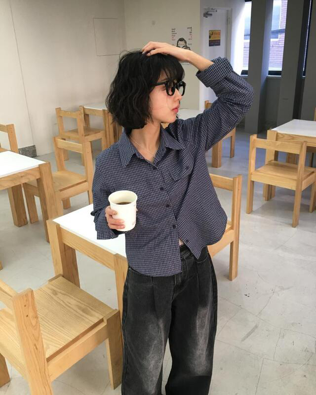 EOMPIT韓國㊣直郵東大門代購女裝新款人氣職業休閑襯衫蕾絲衫EOMPIT襯衫/蕾絲衫