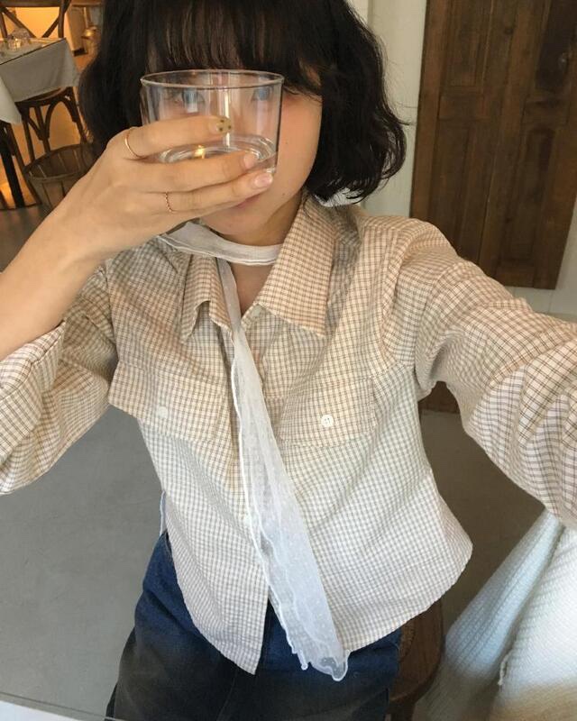 EOMPIT韓國㊣直郵東大門代購女裝新款人氣職業休閑襯衫蕾絲衫EOMPIT襯衫/蕾絲衫