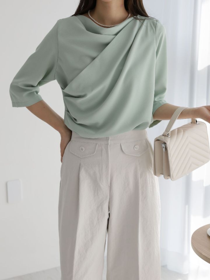 DAILY PROJECT-데일리프로젝트-T韓國直郵㊣女裝新品職業襯衫蕾絲衫絨DAILY PROJECT襯衫/蕾絲衫
