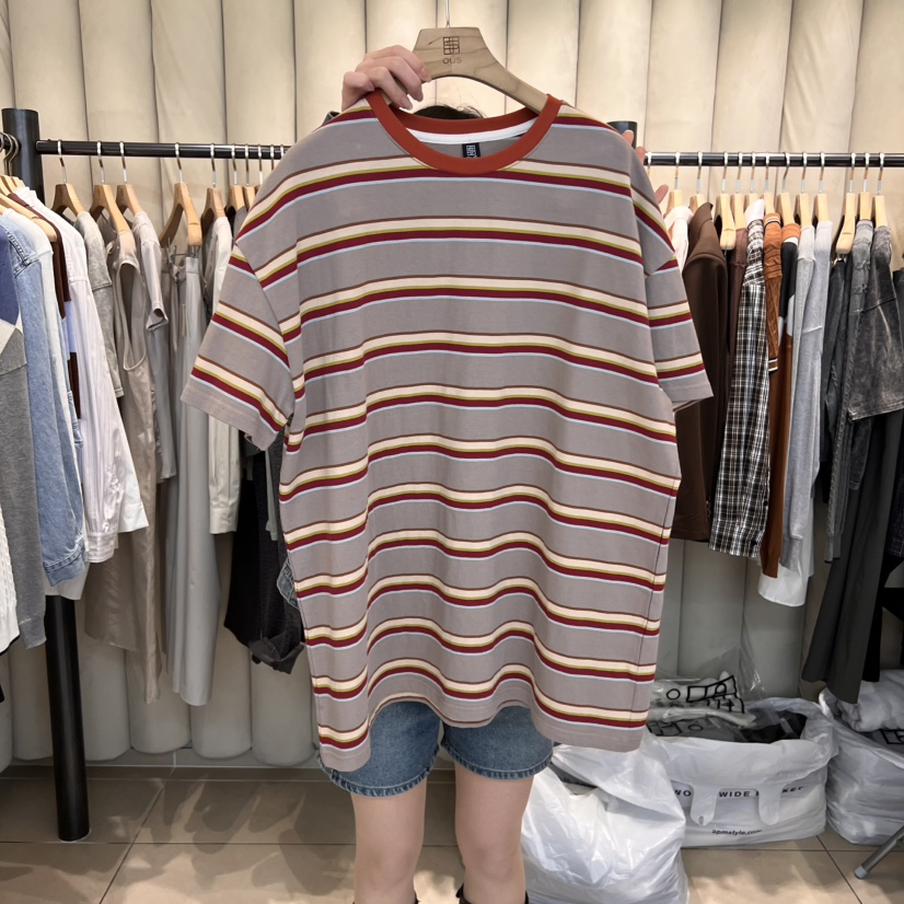 OUS/INCH-L韓國直郵㊣女裝新品休閑人氣時尚推薦25春夏T恤OUS/INCHT恤圖色2
