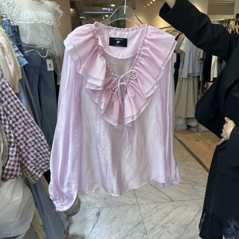 CHEAP-CHIC韓國直郵㊣東大門實拍女裝新品熱賣推薦襯衫蕾絲衫CHEAP-CHIC/CHARLES THE SECOND襯衫/蕾絲衫