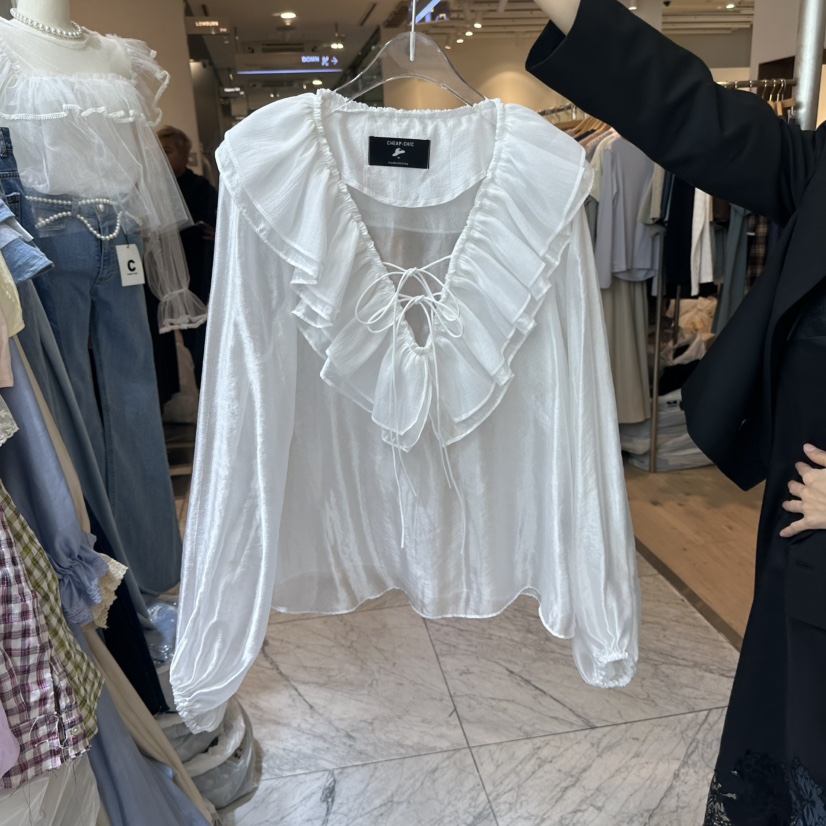CHEAP-CHIC韓國直郵㊣東大門實拍女裝新品熱賣推薦襯衫蕾絲衫CHEAP-CHIC/CHARLES THE SECOND襯衫/蕾絲衫圖色2