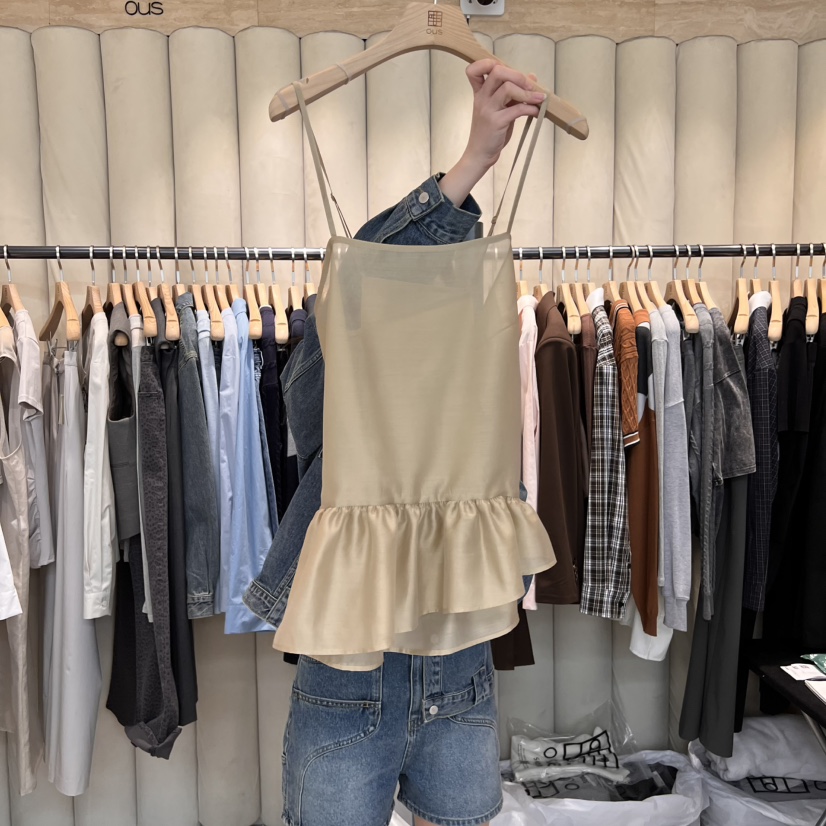OUS/INCH-L韓國直郵㊣女裝新品熱賣人氣休閑職業吊帶背心OUS/INCH吊帶/背心圖色2