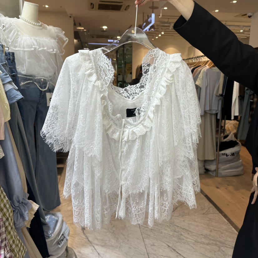CHEAP-CHIC韓國直郵㊣女裝新品熱賣職業25春夏襯衫蕾絲衫蕾絲CHEAP-CHIC/CHARLES THE SECOND襯衫/蕾絲衫圖色2