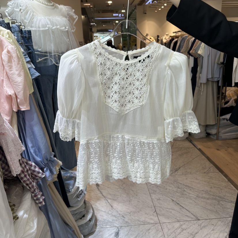 CHEAP-CHIC韓國㊣直郵東大門代購女裝新款25春夏襯衫蕾絲衫CHEAP-CHIC/CHARLES THE SECOND襯衫/蕾絲衫圖色2