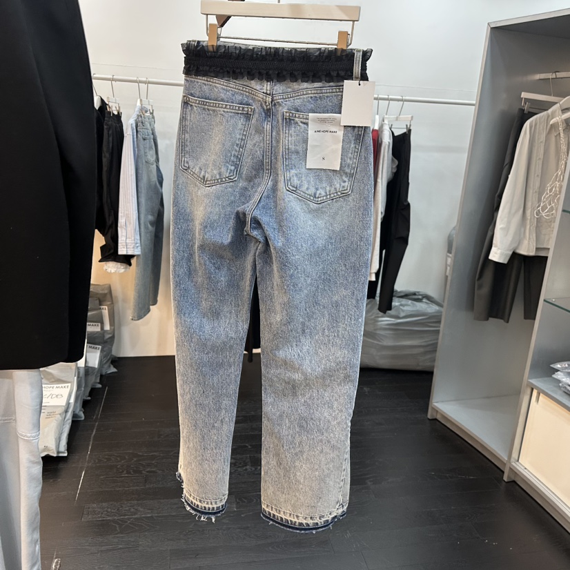 AIME HOPE MAKE韓國㊣直郵東大門代購女裝新款時尚牛仔褲AIME HOPE MAKE牛仔褲