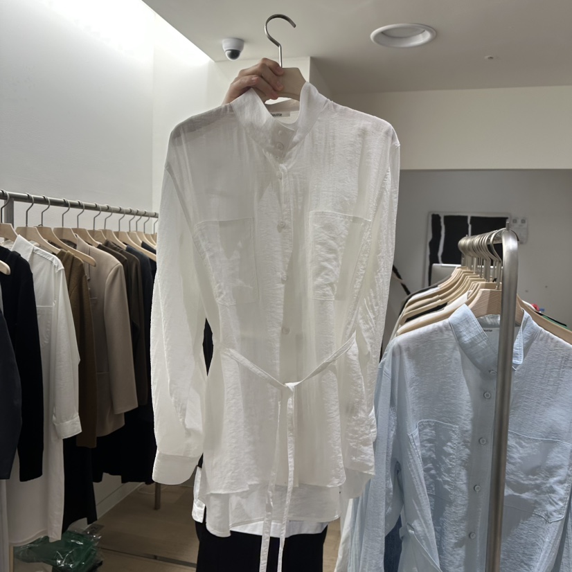 HAUTTE-P直郵韓國代購㊣女裝新品休閑推薦襯衫蕾絲衫含腰繩HAUTTE襯衫/蕾絲衫圖色2