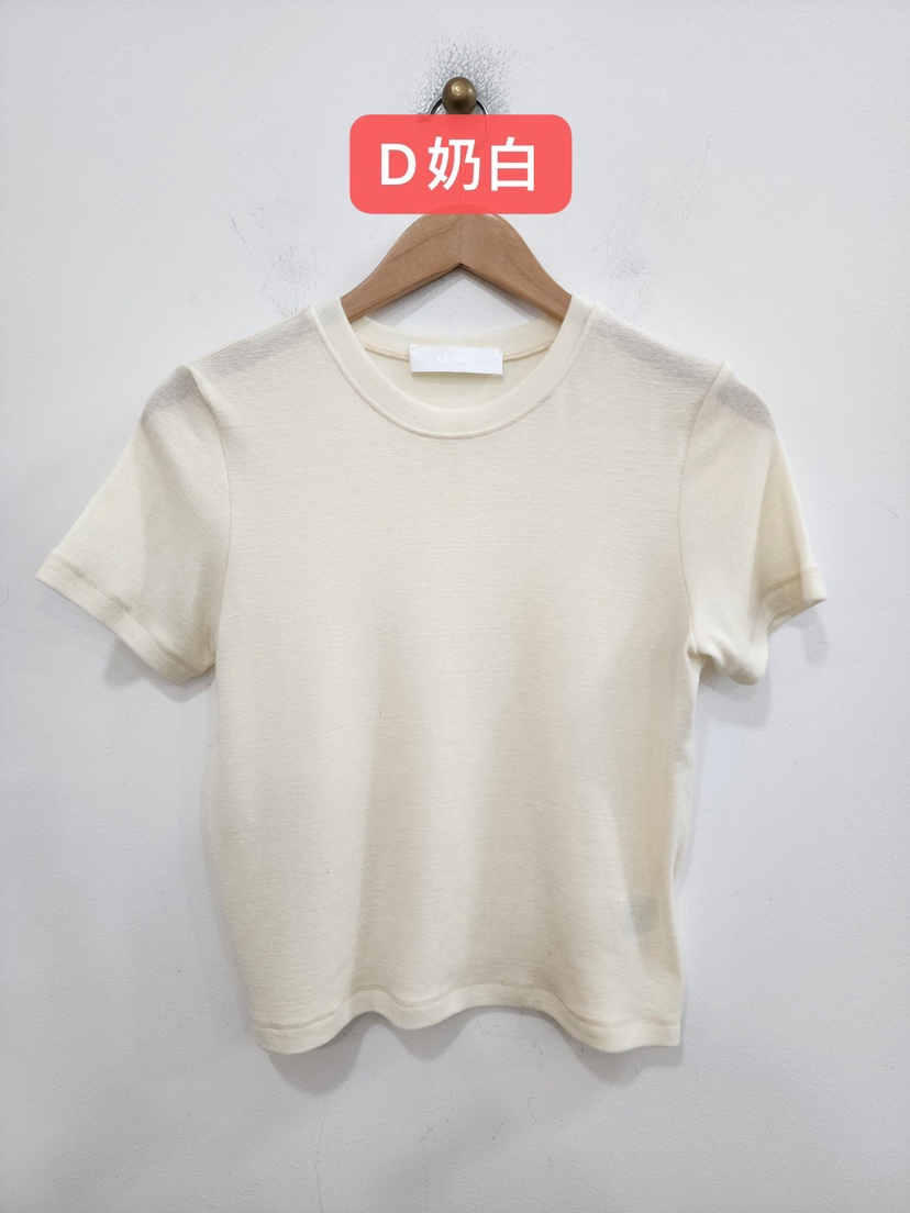 LE MIU韓國直郵㊣女裝新款熱賣休閑時尚人氣25春夏T恤羊毛LE MIUT恤圖色4