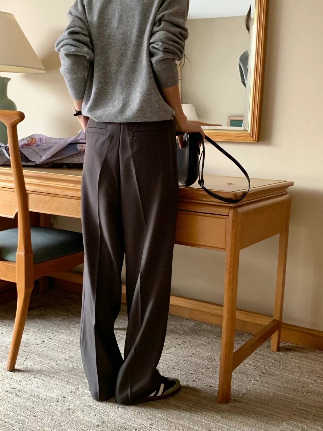 BASIC FEMME-베이직팜므-OT東大門代購女士新品休閑正裝褲西褲BASIC FEMME正裝褲/西褲
