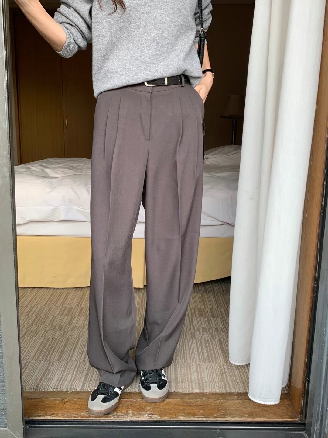 BASIC FEMME-베이직팜므-OT東大門代購女士新品休閑正裝褲西褲BASIC FEMME正裝褲/西褲圖色1