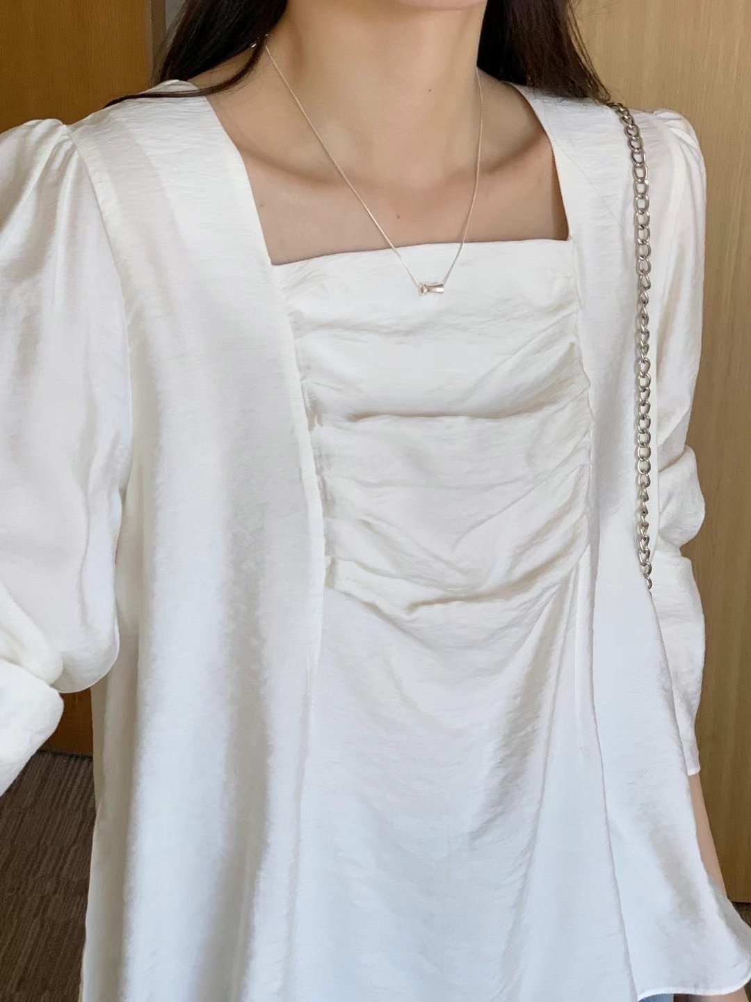 BASIC FEMME-베이직팜므-OT東大門代購女裝新款25春夏襯衫蕾絲衫BASIC FEMME襯衫/蕾絲衫