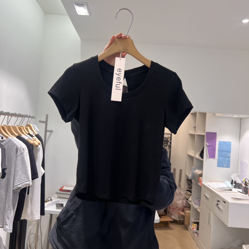 EYEFUL-Q直郵韓國代購㊣女裝新品休閑25春夏推薦時尚職業T恤eyefulT恤圖色2