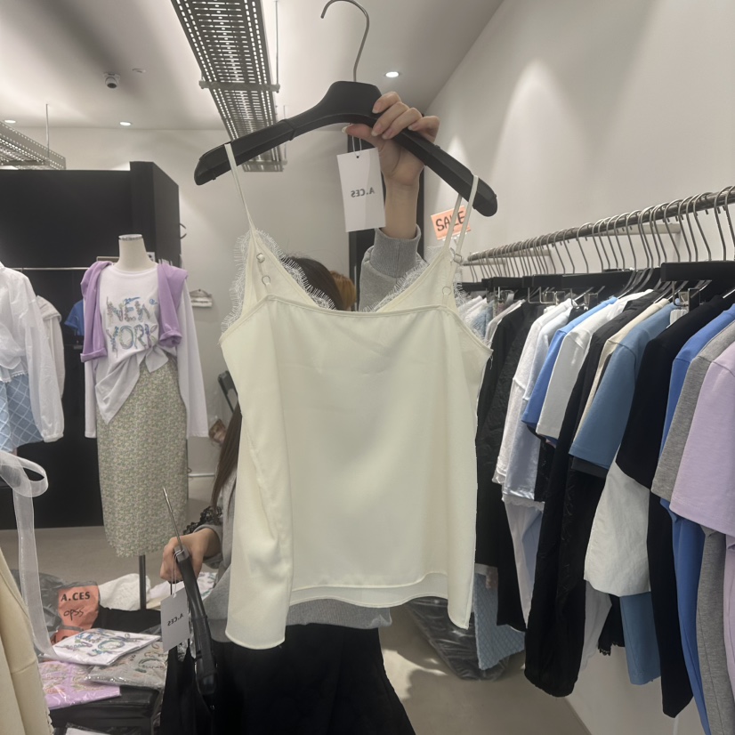 A.CES韓國㊣直郵東大門代購女裝新款推薦時尚吊帶背心蕾絲A.CES吊帶/背心
