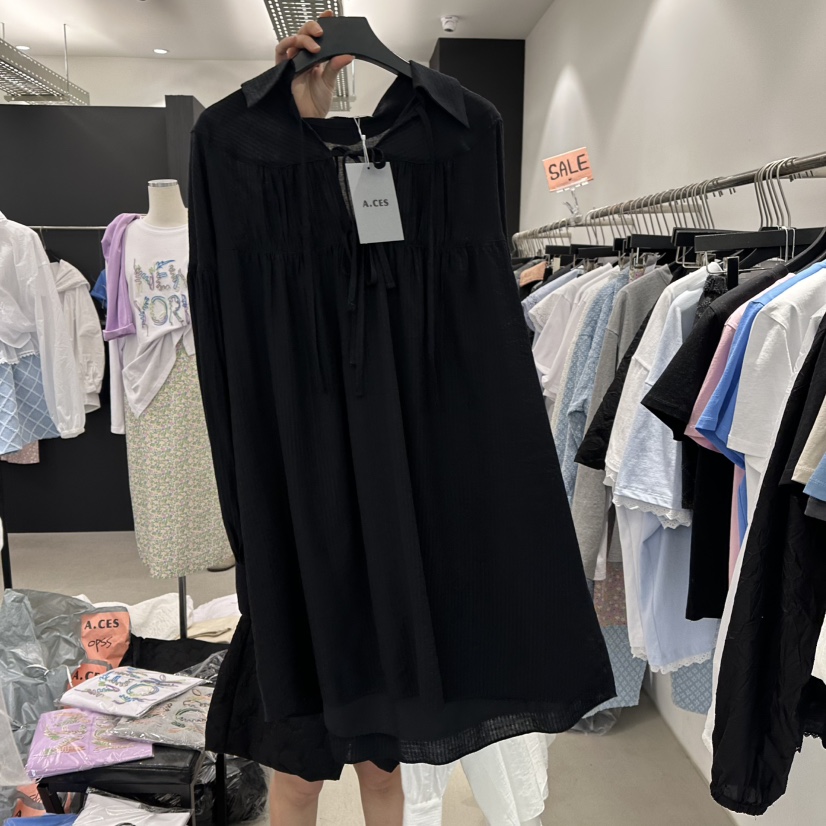 A.CES韓國㊣直郵東大門代購女裝新品推薦職業25春夏襯衫蕾絲衫A.CES襯衫/蕾絲衫圖色2