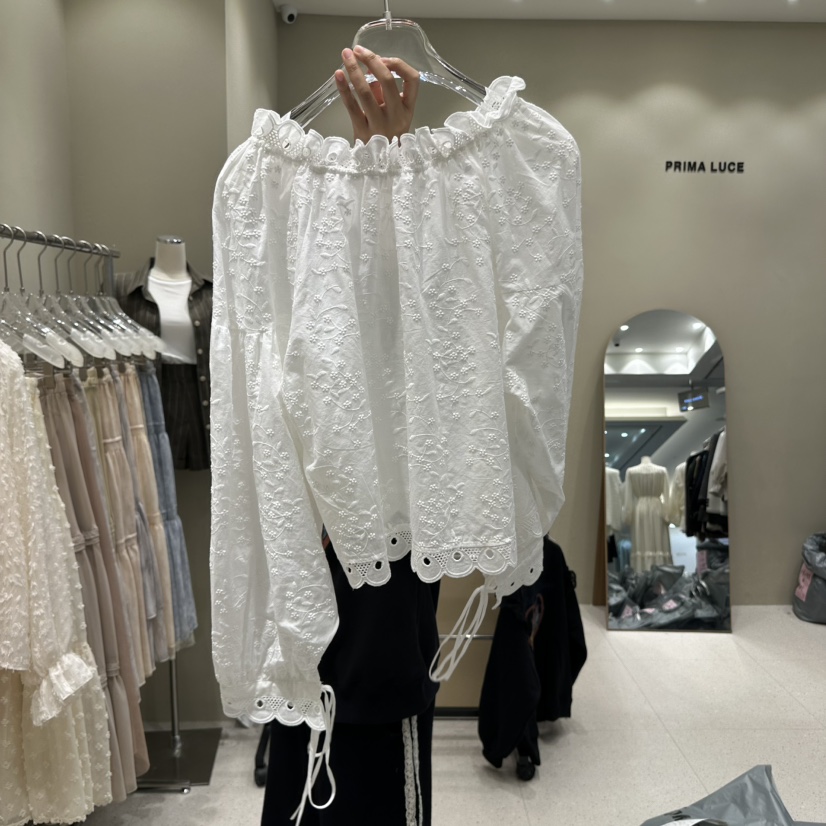 PRIMA LUCE韓國直郵㊣女裝新品熱賣時尚休閑人氣襯衫蕾絲衫CHARLOTTE襯衫/蕾絲衫