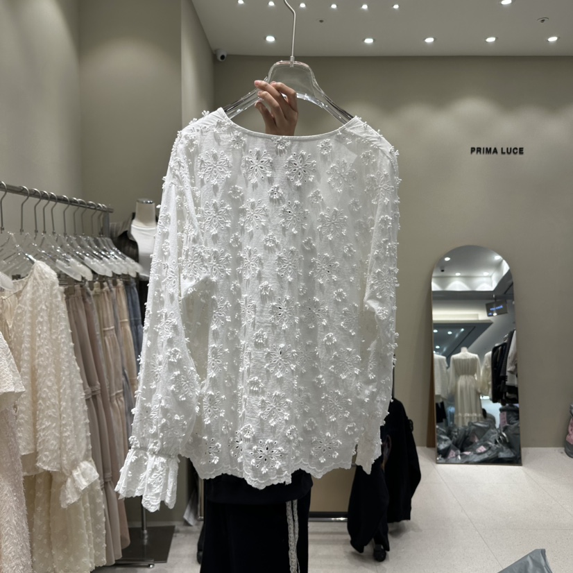PRIMA LUCE韓國㊣直郵東大門代購女裝新品休閑襯衫蕾絲衫開衫CHARLOTTE襯衫/蕾絲衫
