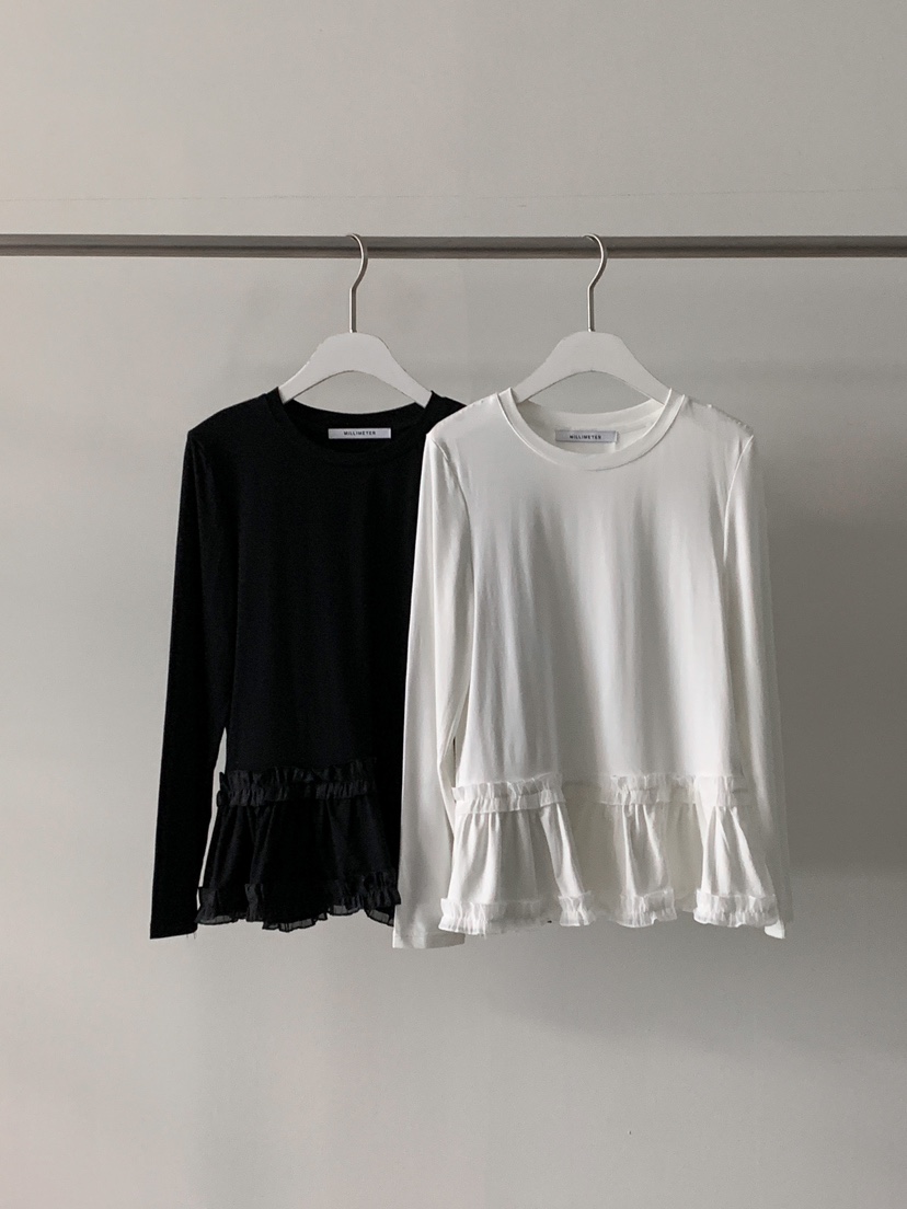 MILLIMETER直郵韓國代購㊣女裝新品25春夏推薦時尚職業長袖T恤MILLIMETER長袖T恤