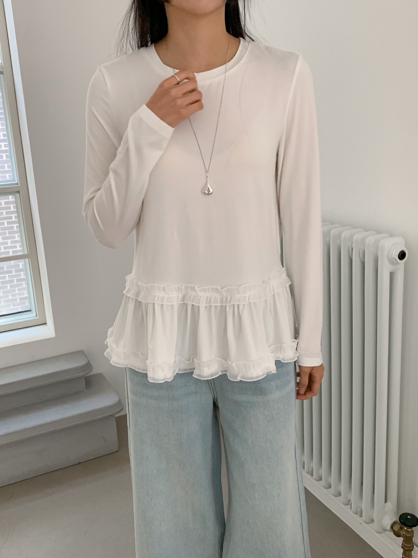 MILLIMETER直郵韓國代購㊣女裝新品25春夏推薦時尚職業長袖T恤MILLIMETER長袖T恤