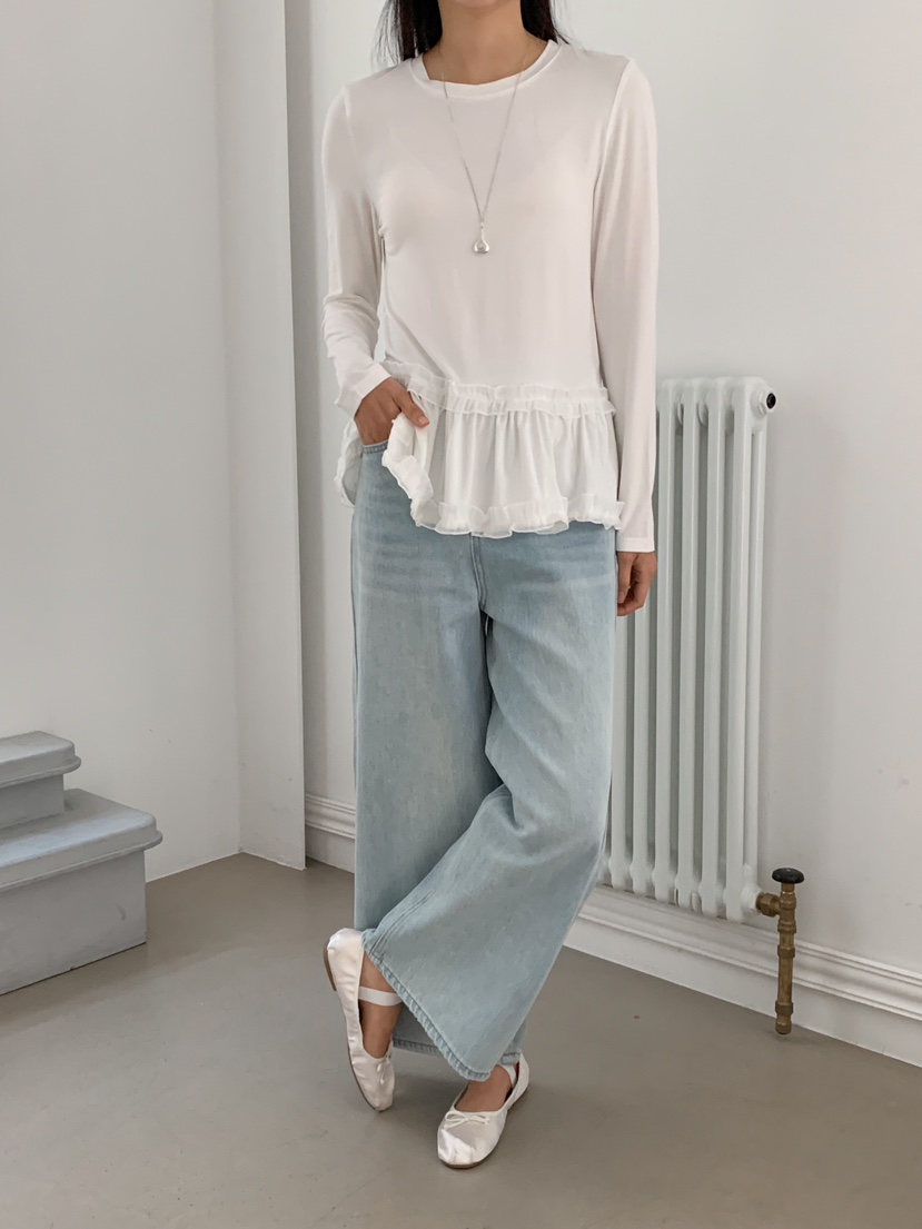 MILLIMETER直郵韓國代購㊣女裝新品25春夏推薦時尚職業長袖T恤MILLIMETER長袖T恤