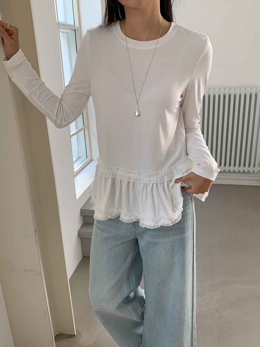 MILLIMETER直郵韓國代購㊣女裝新品25春夏推薦時尚職業長袖T恤MILLIMETER長袖T恤