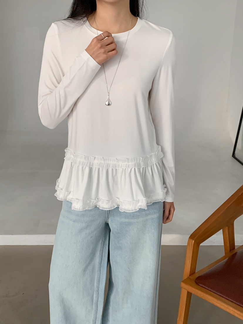 MILLIMETER直郵韓國代購㊣女裝新品25春夏推薦時尚職業長袖T恤MILLIMETER長袖T恤圖色2