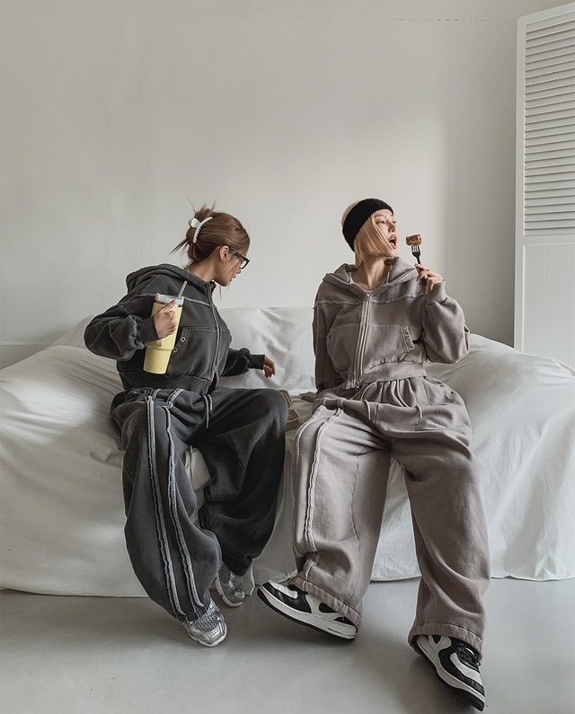 NUEUN韓國直郵㊣女裝新款25春夏職業推薦時尚休閑夾克拉鏈兜帽NUEUN/SEEOT夾克