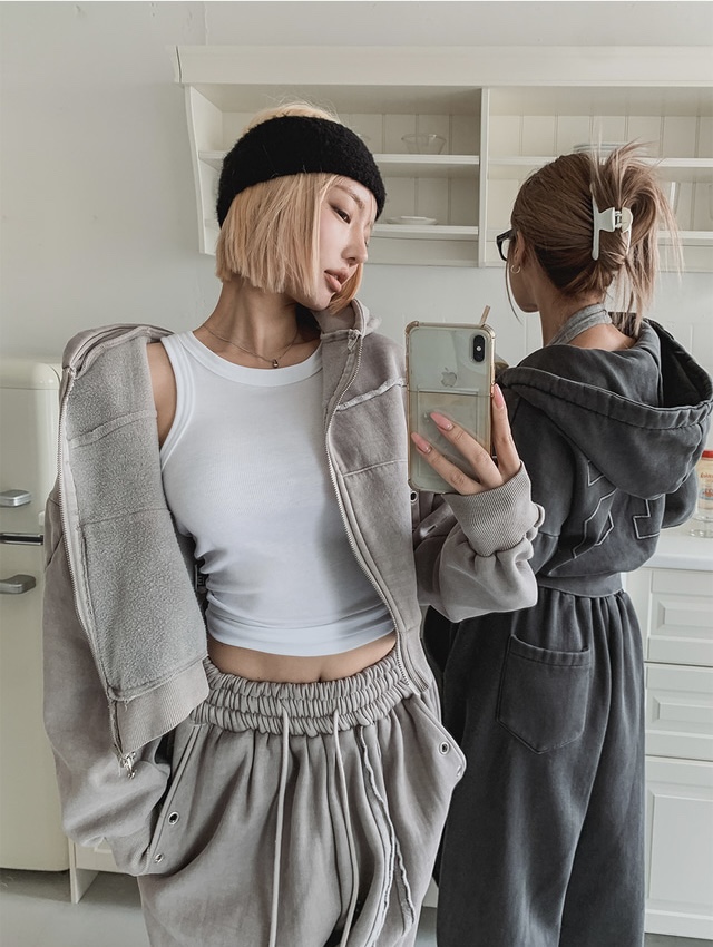 NUEUN韓國直郵㊣女裝新款25春夏職業推薦時尚休閑夾克拉鏈兜帽NUEUN/SEEOT夾克